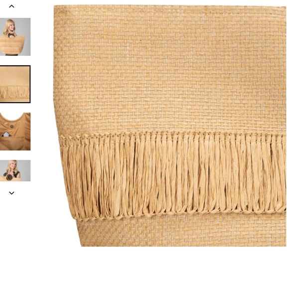 Bay Sky Woven Fringe Tote. Color: Natural - New - Picture 4 of 6